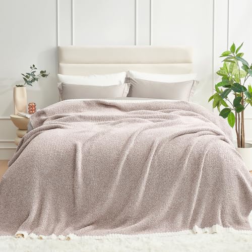 Queen Size Bedding Blanket Taupe (Heather Taupe / Queen (90"x90"))