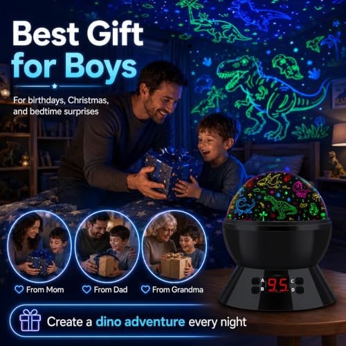 Dinosaur Night Light Projector for Kids (Light Black-2)