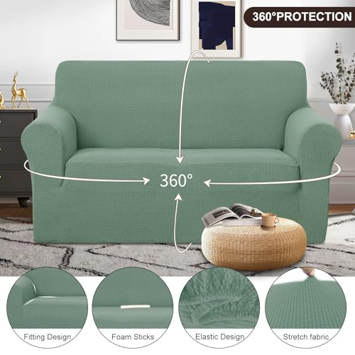 Loveseat Cover Stretch Couch Cover Sofa Slipcover (Cyan / Loveseat)