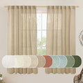Faux Linen Curtains 63 inches Long for Bedroom (Brown / 52"W x 63"L (Pack of 2))