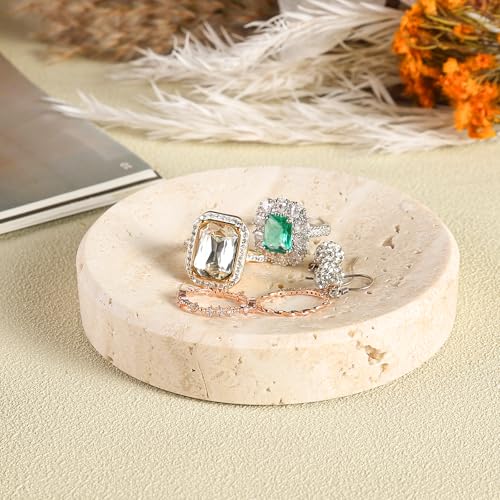 Marble Jewelry Dish (Travertino Romano / 4")