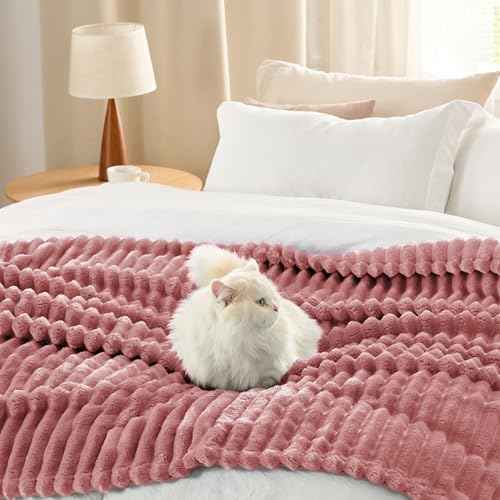 Soft Queen Size Blanket for Bed Dusty Pink 90"x90" (Dusty Pink / Queen)