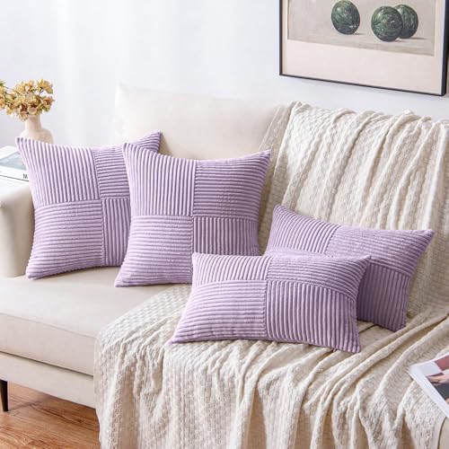 Purple Decorative Throw Pillow Covers for Couch 18x18 Inch Lavender (18" x 18" (Pack of 2) / Purple)