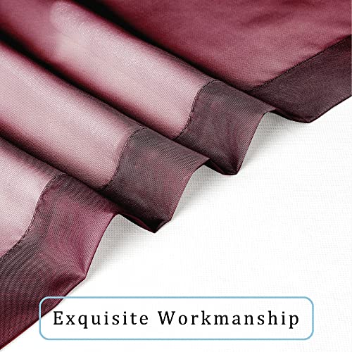 Sheer Curtains (Burgundy / 42"W x 45"L (Pack of 2))