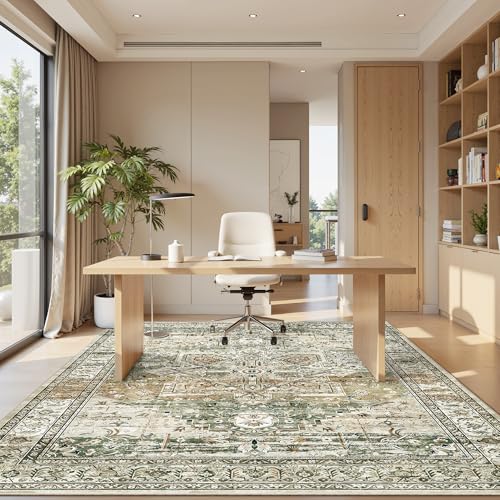 6x9 Area Rug for Living Room Washable Rugs Non (Olive Beige / 6' x 9' (Rectangular))