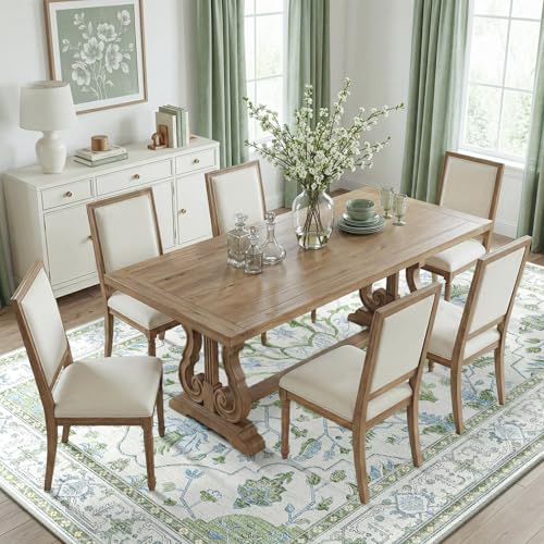 Washable Area Rug (Green/White/Blue / 8' x 10' (Rectangular))