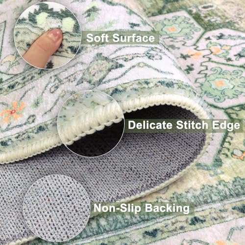 Washable Runner Rug (2' x 8' / Sage Green)