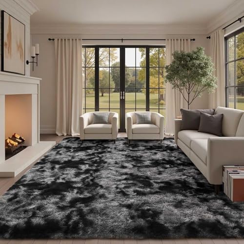 10x14 Ft Extra Large Shag Rugs for Living Room (Dark Grey / 10' X 14' (Rectangular))