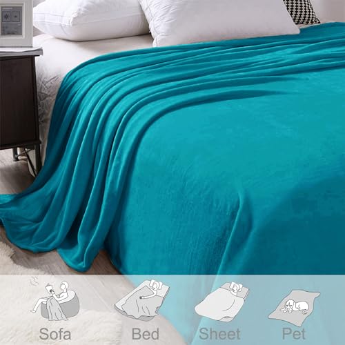 Soft Large Fleece Throw Blanket for Couch (Teal / Throw XL (50" x 70"))