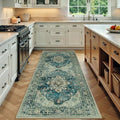 Washable Area Rug (Blue/Vintage Dark Blue / 3' x 8' (Rectangular))