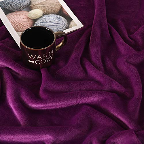 Large Flannel Fleece Throw Blanket (60"x80" / Purple)