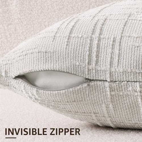 Textured Chenille Throw Pillow Covers 26x26 Set of 2 Light Grey (Light Grey / 26" x 26" (Pack of 2))