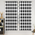 53 x 63 Inch Linen Buffalo Plaid Check Curtains Blackout Bedroom Room Darkening Thermal Insulated Black White Buffalo Checkered Window Drapes Farmhouse Living Room Pocket Tab Curtain 2 Panels (Black White / 53"W x 63"L (Pack of 2))