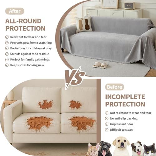 Couch Cover for Sofa (Grey / 71*118 inch)