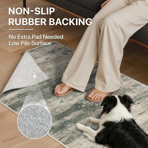 Area Rugs 9x12 for Living Room (Dark Sage/Grey / 9' x 12' (Rectangular))
