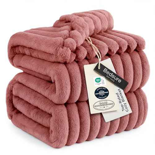 Soft Queen Size Blanket for Bed Dusty Pink 90"x90" (Dusty Pink / Queen)