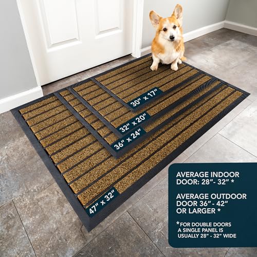 Extra Durable Door Mat Outside Entrance (32'' x 20'' (Rectangular) / Bright Brown)