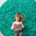 Teal Green Round Rugs for Bedroom (6 Ft Round / Teal Green)
