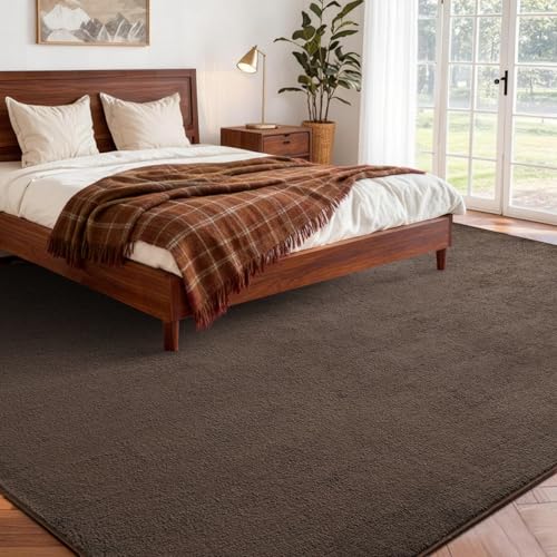 5x7 Pure Brown Area Rug Non (12 Pure Brown / 5' x 7' (Rectangular))