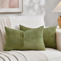 2 Packs Moss Green Lumbar Decorative Throw Pillow Covers 16x28 Inch for Living Room Couch Bed (Moss Green / 28" x 16" (Pack of 2))