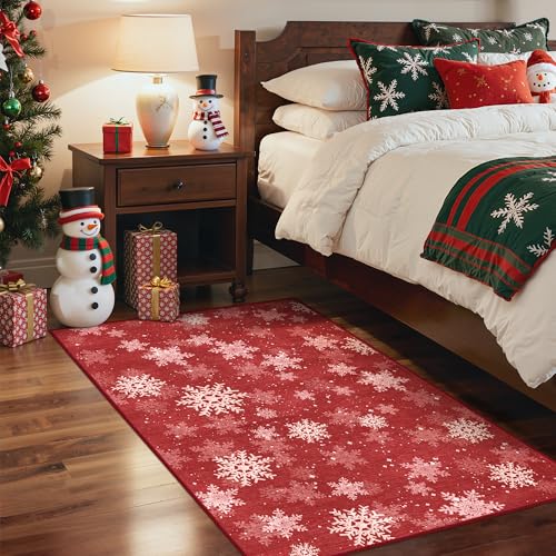 2x3 Christmas Doormat for Entryway (Red/White / 2' x 3' (Rectangular))