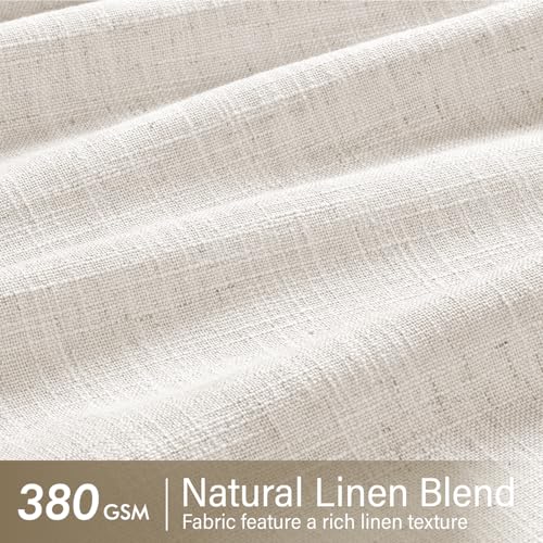 Pinch Pleated Linen Curtains 86 Inches Long 2 Panels Set Natural (Natural / 40"W x 86"L (Pack of 2))