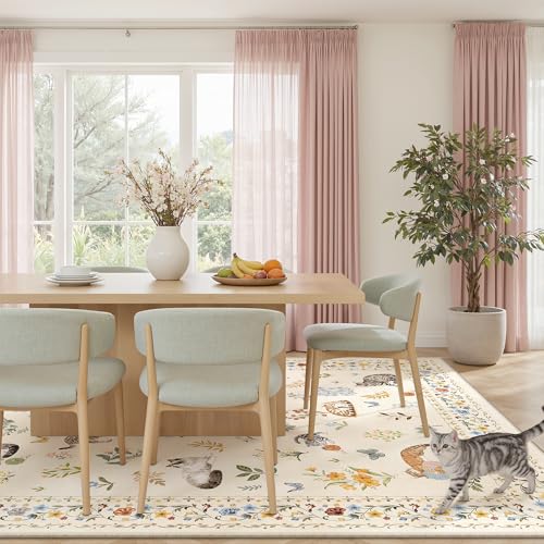 Cat 9x12 Area Rugs for Living Room (Cat Beige / 9' x 12' (Rectangular))
