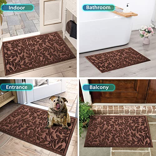 Sturdy Front Entrance Doormats (1'5" x 2'6" (Rectangular) / Leaves Brown)