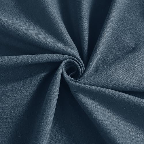 Navy Blue Linen Curtains for Kitchen (Navy Blue / 55"W x 84"L (Pack of 2))