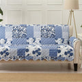 Reversible Patchwork Sofa Cover (Sofa / Patchwork - Navy)