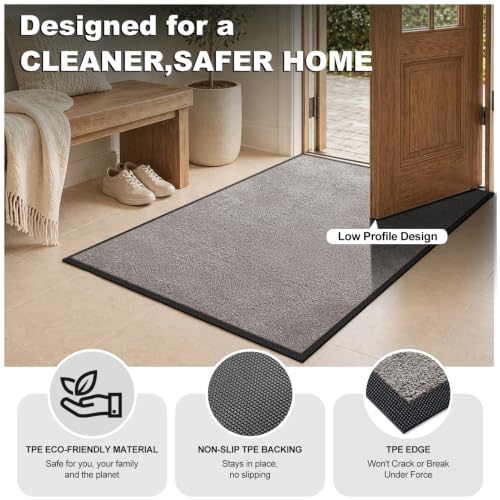 Super Absorbent Front Door Mat (Beige / 3' x 5' (Rectangular))