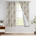 Floral Lined Linen Curtains 63 Long for Living Room 2 Panels (Lined Black / 50"W x 63"L (Pack of 2))