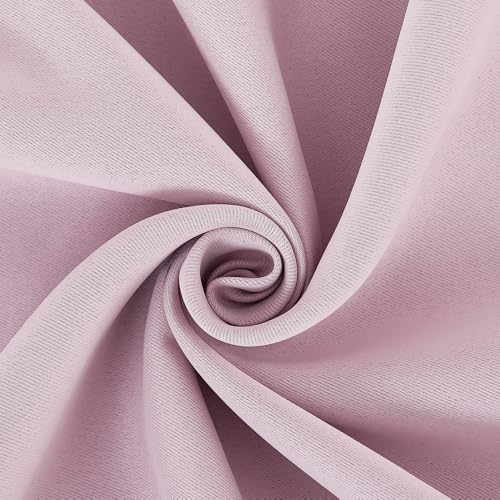 Blackout Window Curtains 60 inch Length 2 Panels (Baby Pink / 34"W x 60"L (Pack of 2))