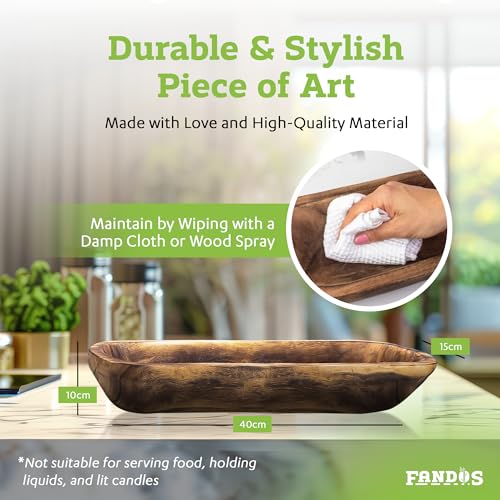 Wooden Dough Bowl for Decor