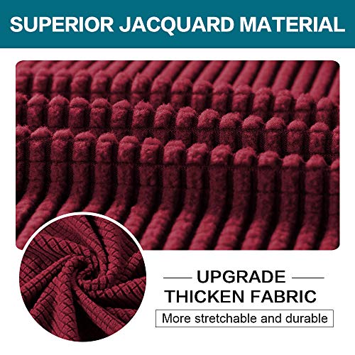 2 Piece Chair Covers Chair Slipcovers for Living Room Armchair Couch Cover Chair Sofa Cover with Individual Cushion Covers Furniture Cover for Chairs Feature Thick Fabric (Armchair (1 Cushion) / Burgundy)