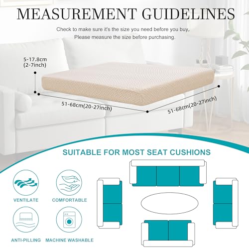 12 Pcs Outdoor Cushion Covers (Jacquard Twill Beige / 12PCS)