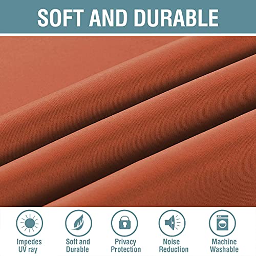 Blackout Curtain for Living Room Thermal Insulated Window Treatment Curtain Extra Long 108 inch Length Energy Saving Solid Grommet Top Blackout Drape (52"W x 108"L (Pack of 1) / Orange)