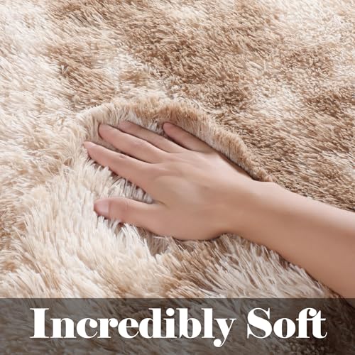 Area Rugs for Bedroom Living Room (Tie-dyed Light Beige / 4' x 6' (Rectangular))