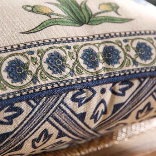 Designer French Vintage Linen Throw Pillow Cover (18" x 18" (Pack of 1) / Ivar B)