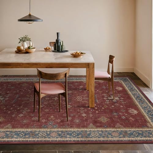 6x8 Dining Room Rugs for Under Table (6' x 8' (Rectangular) / Burgundy)