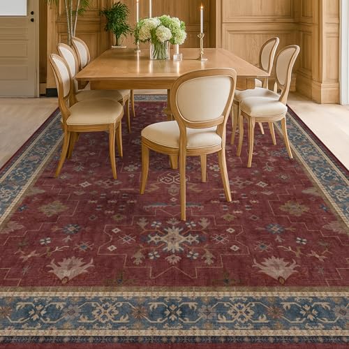 Oriental 8x10 Large Area Rugs for Living Room (8' x 10' (Rectangular) / Burgundy)