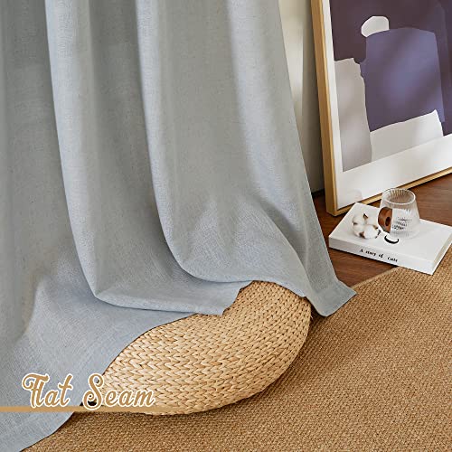Linen Light Gray Curtains for Living Room (52"W x 84"L (Pack of 2) / Linen Light Gray)