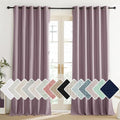 Chaise Mauve Vintage Linen 100% Blackout Curtains for Living Room (62"W x 84"L (Pack of 2) / Chaise Mauve)
