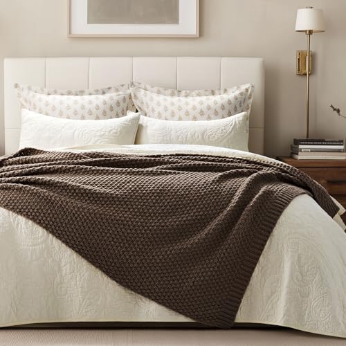 HOME Chunky Chenille Knit Throw Blanket (Cocoa Brown / 50" X 60")