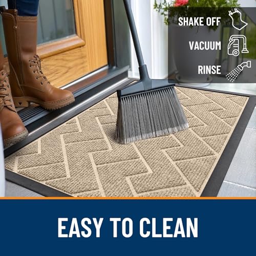 Front Door Mat Outside 47x32 (Beige / 47" x 32")