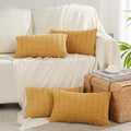 4 Packs Decorative Throw Pillow Covers for Living Room Couch Bed (20" x 12" (Pack of 4) / Mustard Yellow)