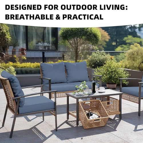 8Pcs Outdoor Cushion Covers (Grey Blue.. / 8PCS)