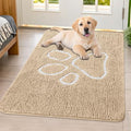 Dog Door Mat for Muddy Paws (40"X32" / Beige and White)