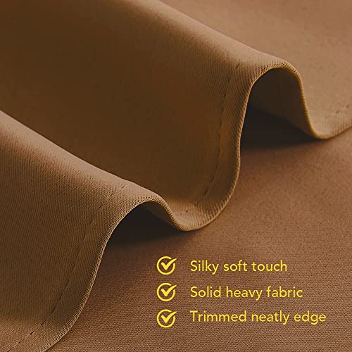 Sleek Blackout Curtains 48 inches Length for Small Windows (Gold Brown / 34"W x 48"L (Pack of 2))