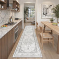 Hallway Runner Rug 2x8 Washable Kitchen Rugs Non (Grey / 2' x 8' (Runner))